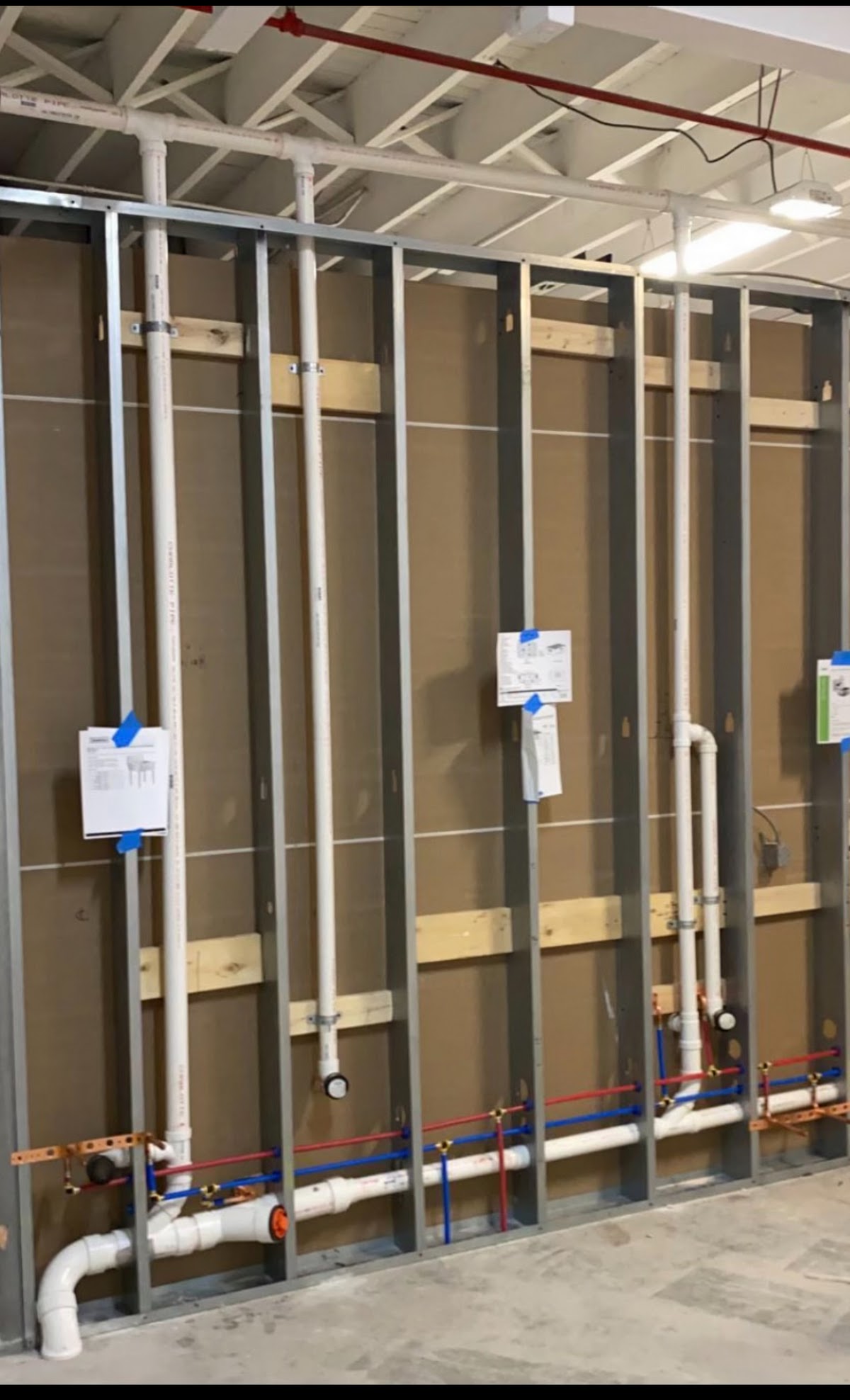 Wall rough-in plumbing